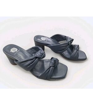 Yellow Box Blue Ceimi Sandals Heel 3" Slide On Women's Sz 8M